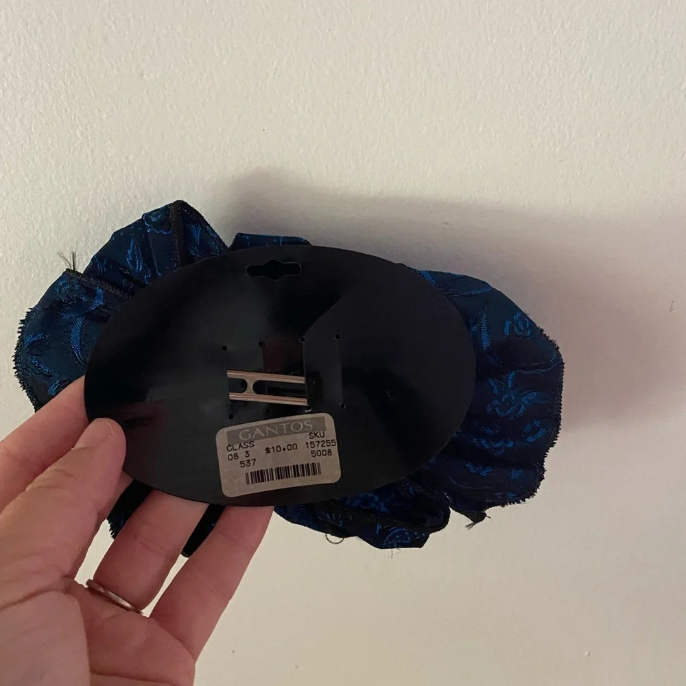Vintage Classic Christmas Holiday hair accessories 90s blue and gold‎ bows